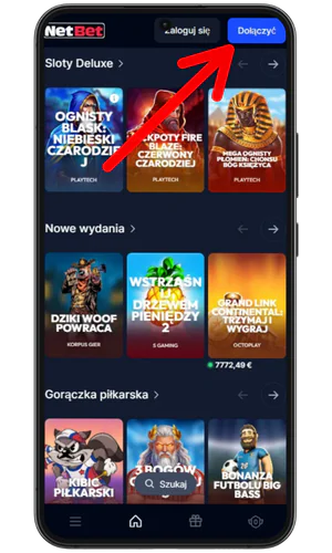 Przycisk rejestracji NetBet
