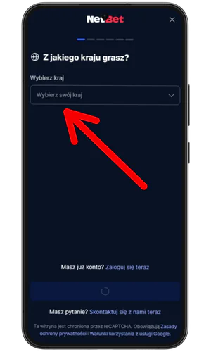 Wprowadź kraj NetBet
