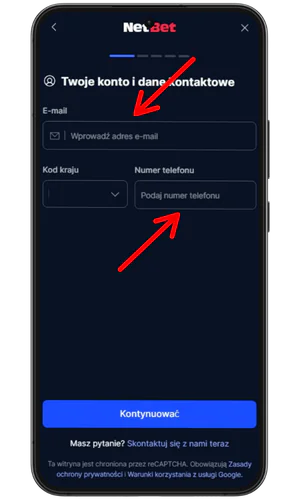 Wprowadź swój adres e-mail i hasło NetBet